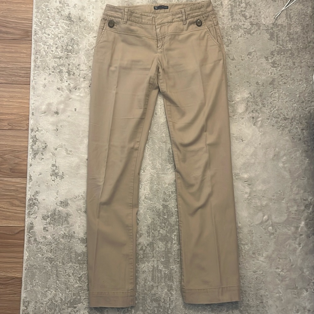 Tan slacks, size 2, from Gap